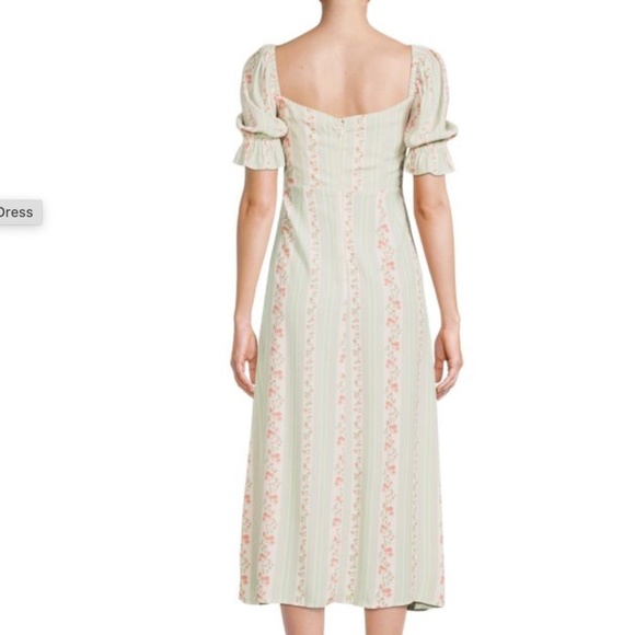 NWOT WEWOREWHAT Floral Midi Dress - SZ.4 - Victorian Floral Stripe - Picture 2 of 9